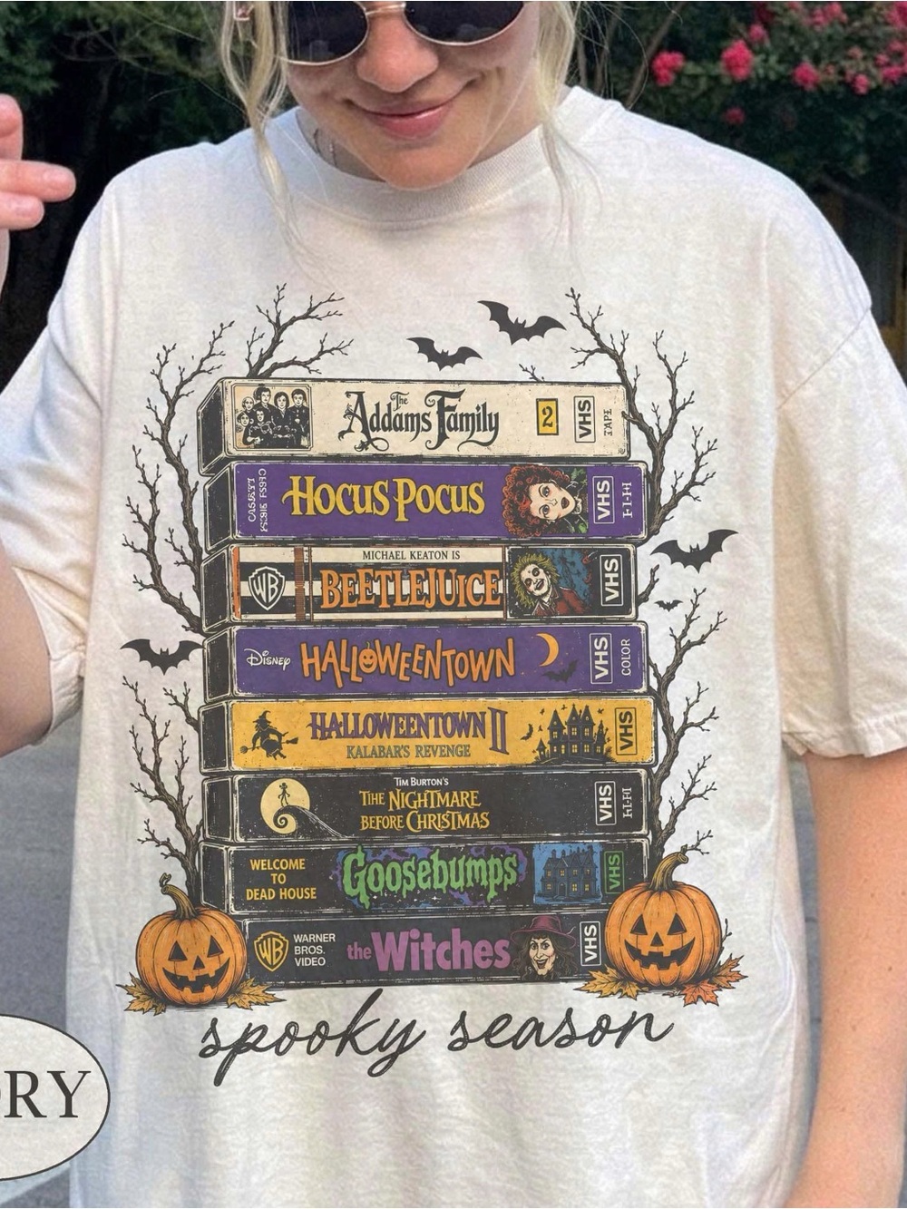 Addams Family Spooky Season Graphic Tee - Ivory